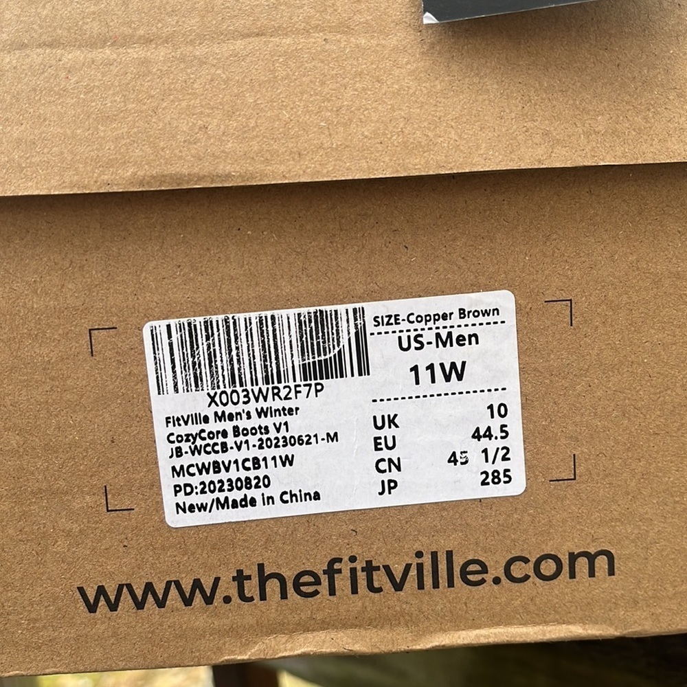 FitVille Men’s Winter Cozy Core V1 Wide Walking Sneakers Brown sz 11W New - Picture 7 of 11